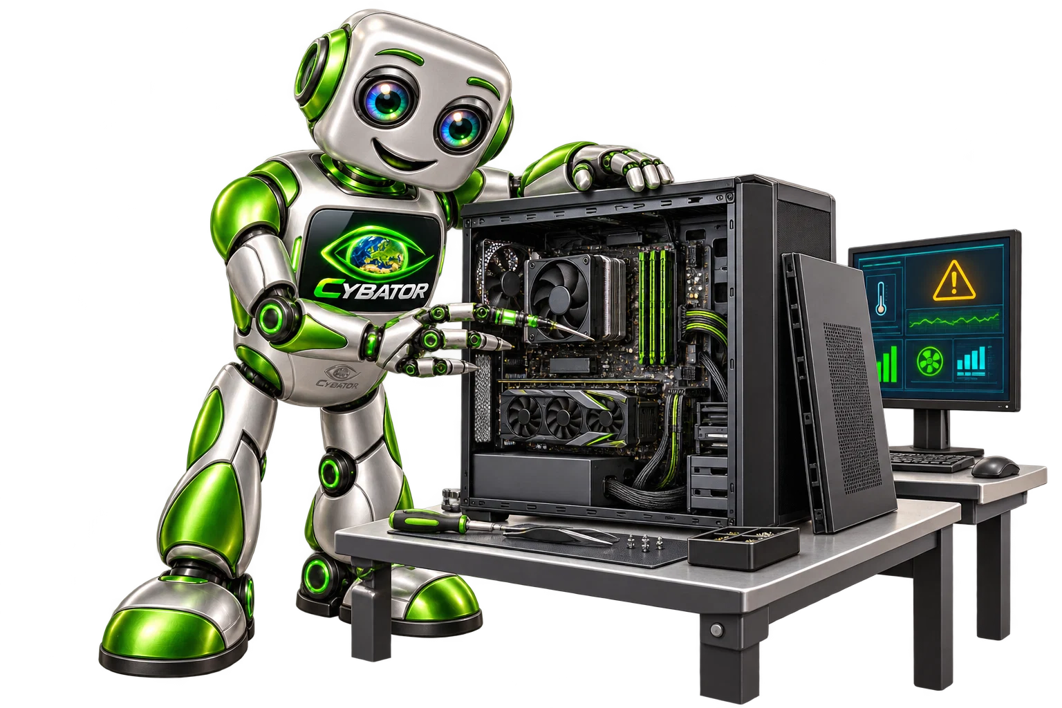 Cybator diagnosing a PC